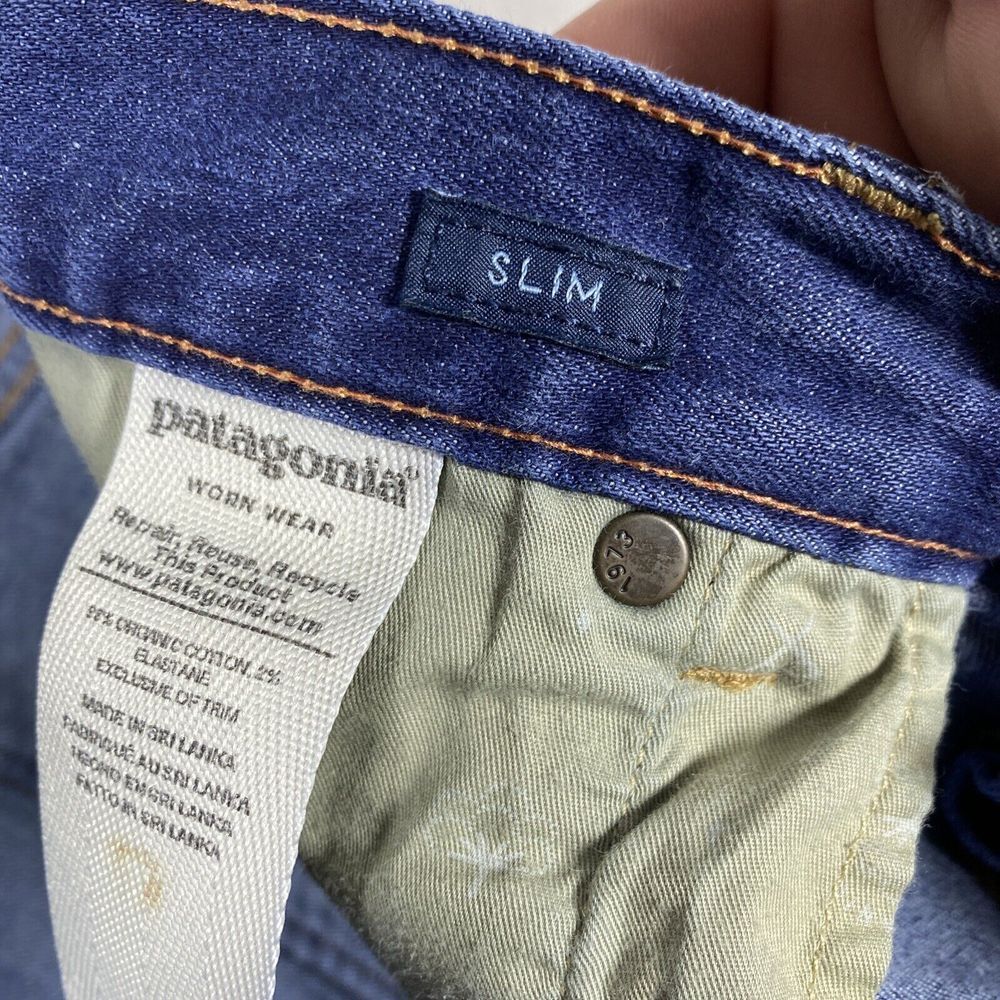 Patagonia Jeans Women 32X31 Blue Denim‎ Organic Cotton Blend Regular Slim - Picture 7 of 10